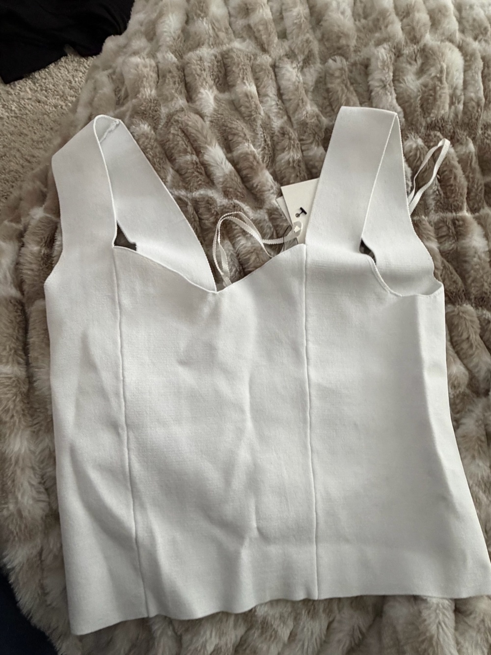 A.L.C. White bandage Structured Tank Top